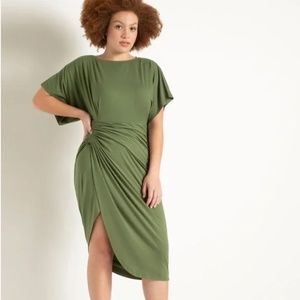 Dolman Sleeve Gathered Skirt Dress